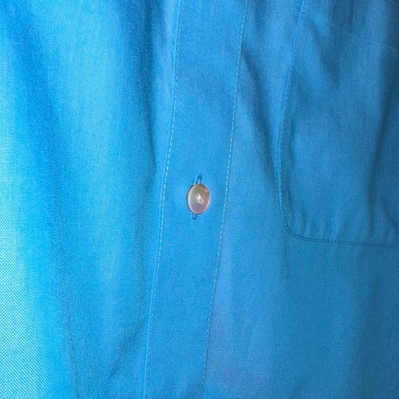 Foxcroft Non-Iron Shaped Fit Button-Down Shirt – Blue, Women’s Plus 1X (18W–20W) - Picture 8 of 8